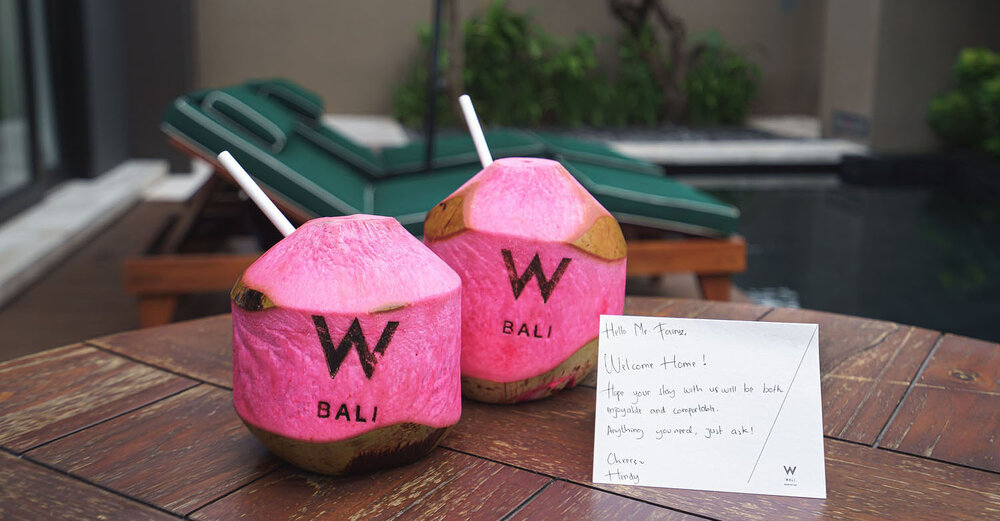 Welcome amenities at W Bali - Seminyak