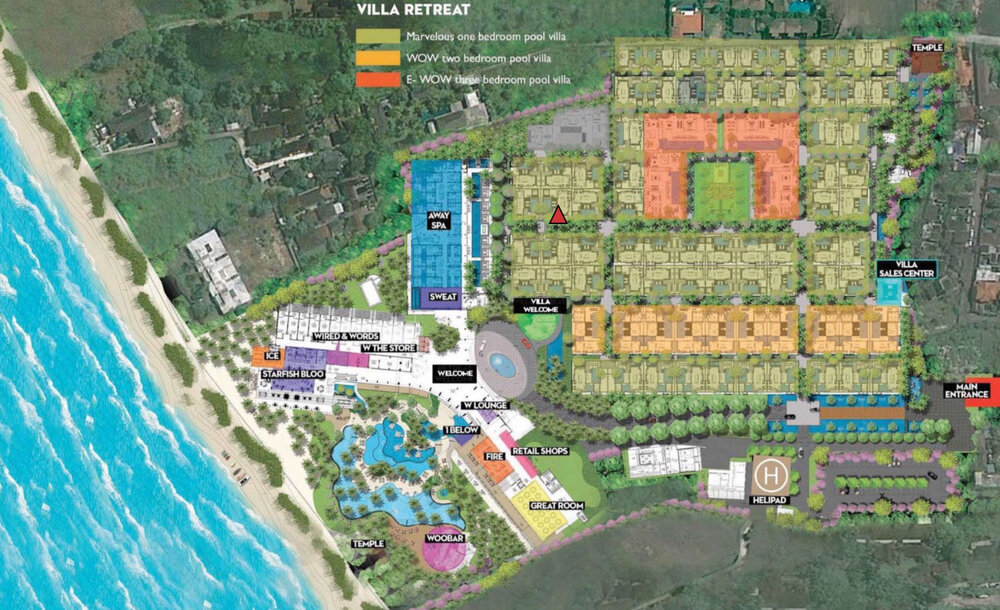  Site plan of W Bali - Seminyak (Villa 56 marked with red triangle) 