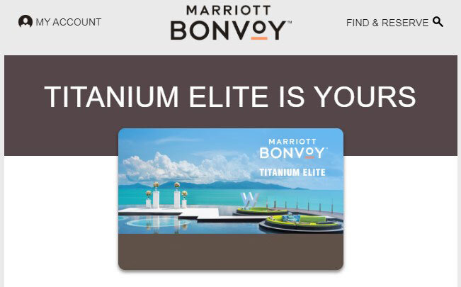 Email from Marriott Bonvoy upon reaching 50 nights.
