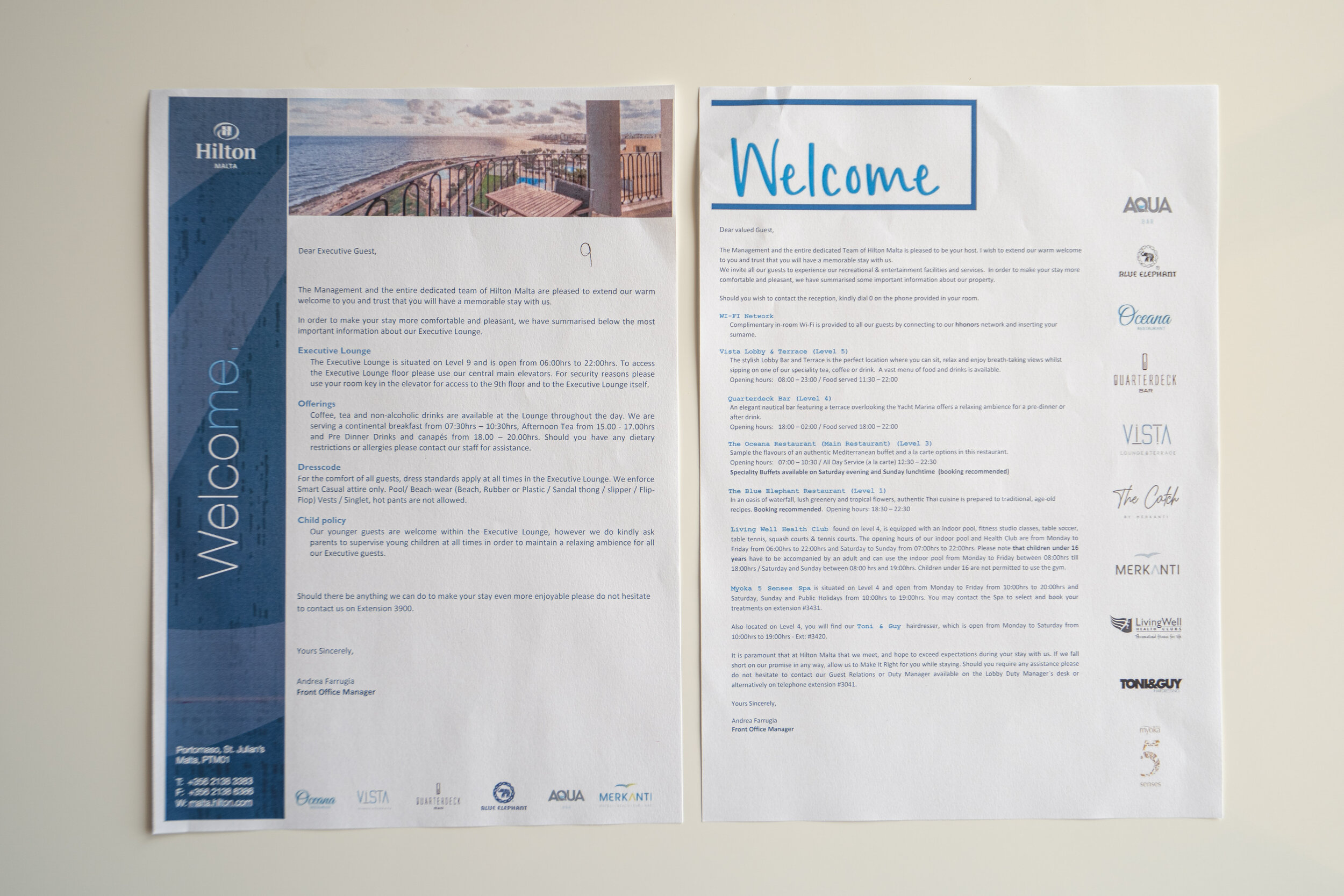 Welcome letters (click to enlarge)