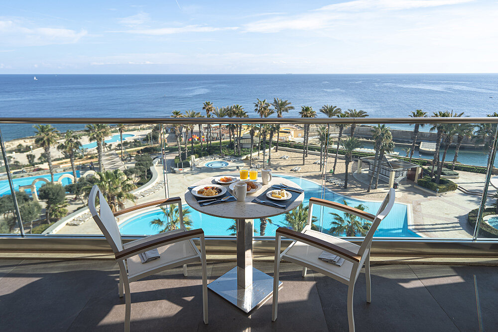 View of the Mediterranean Sea from the Executive Lounge at Hilton Malta