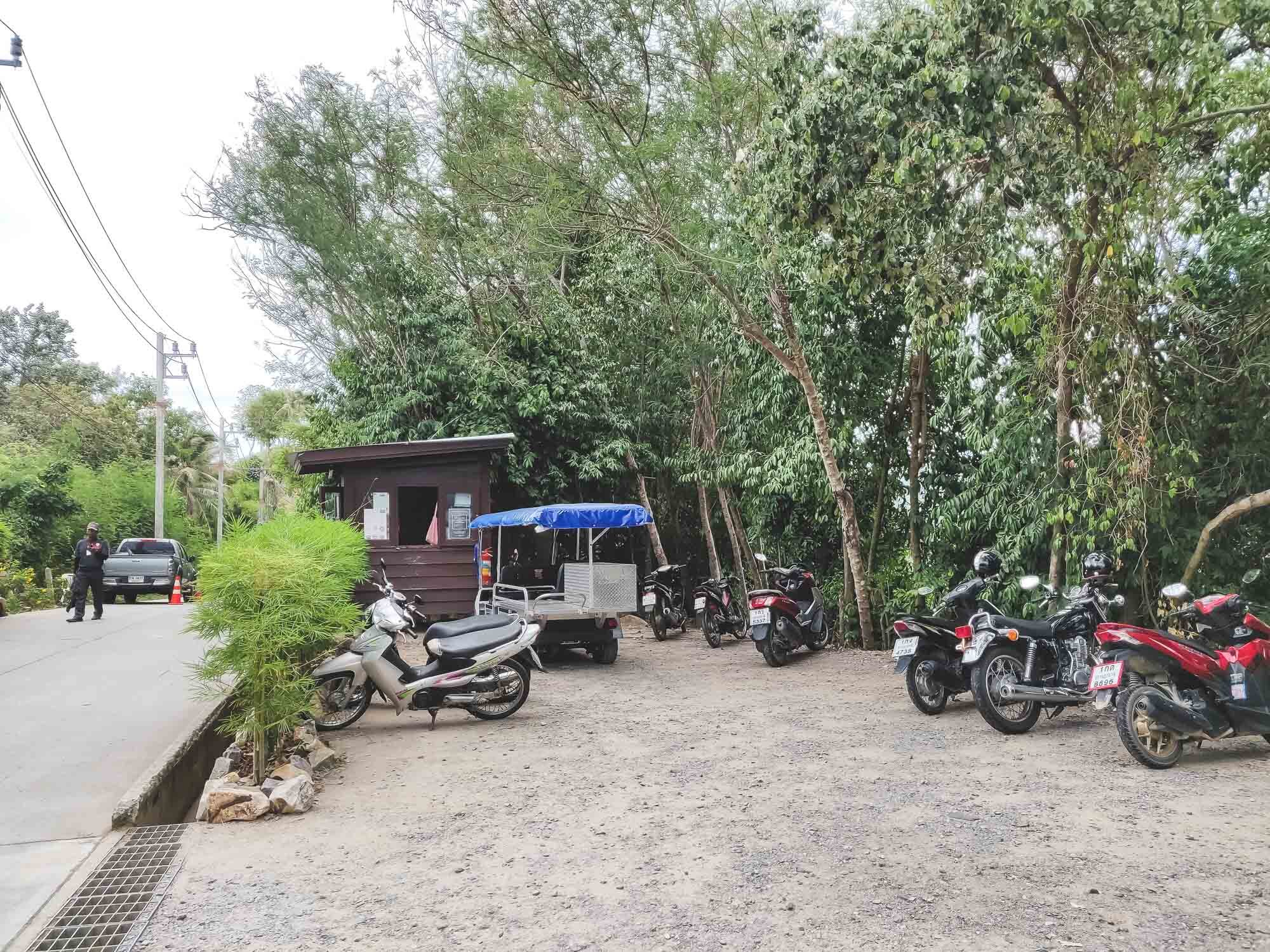 Motorcycle parking area