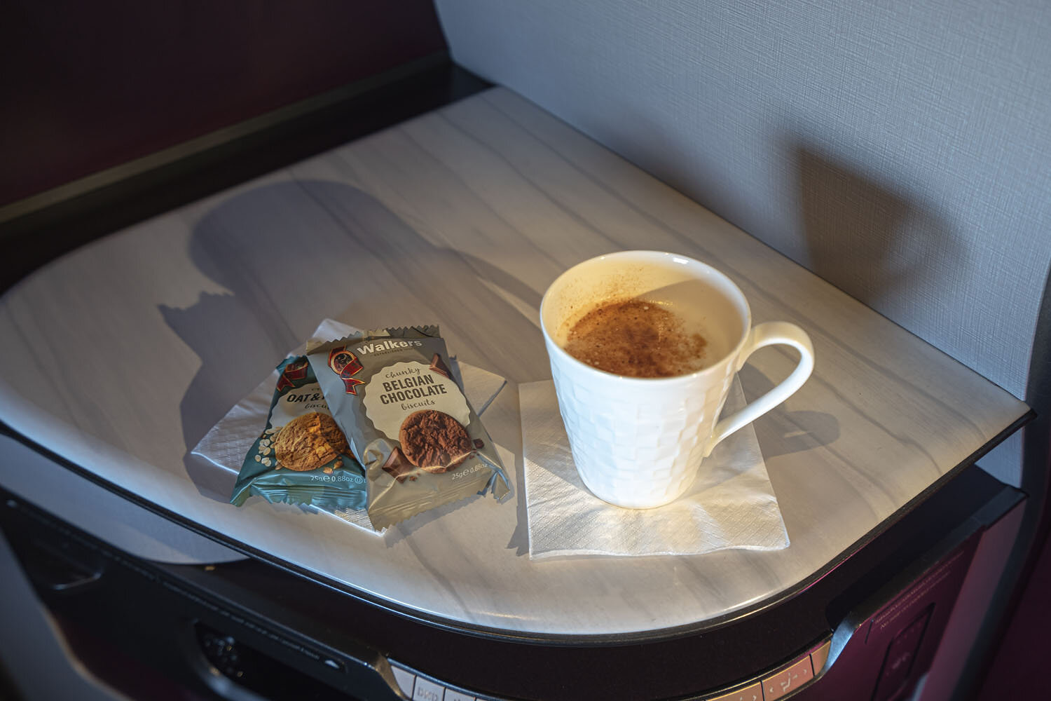 Biscuits and coffee before take off