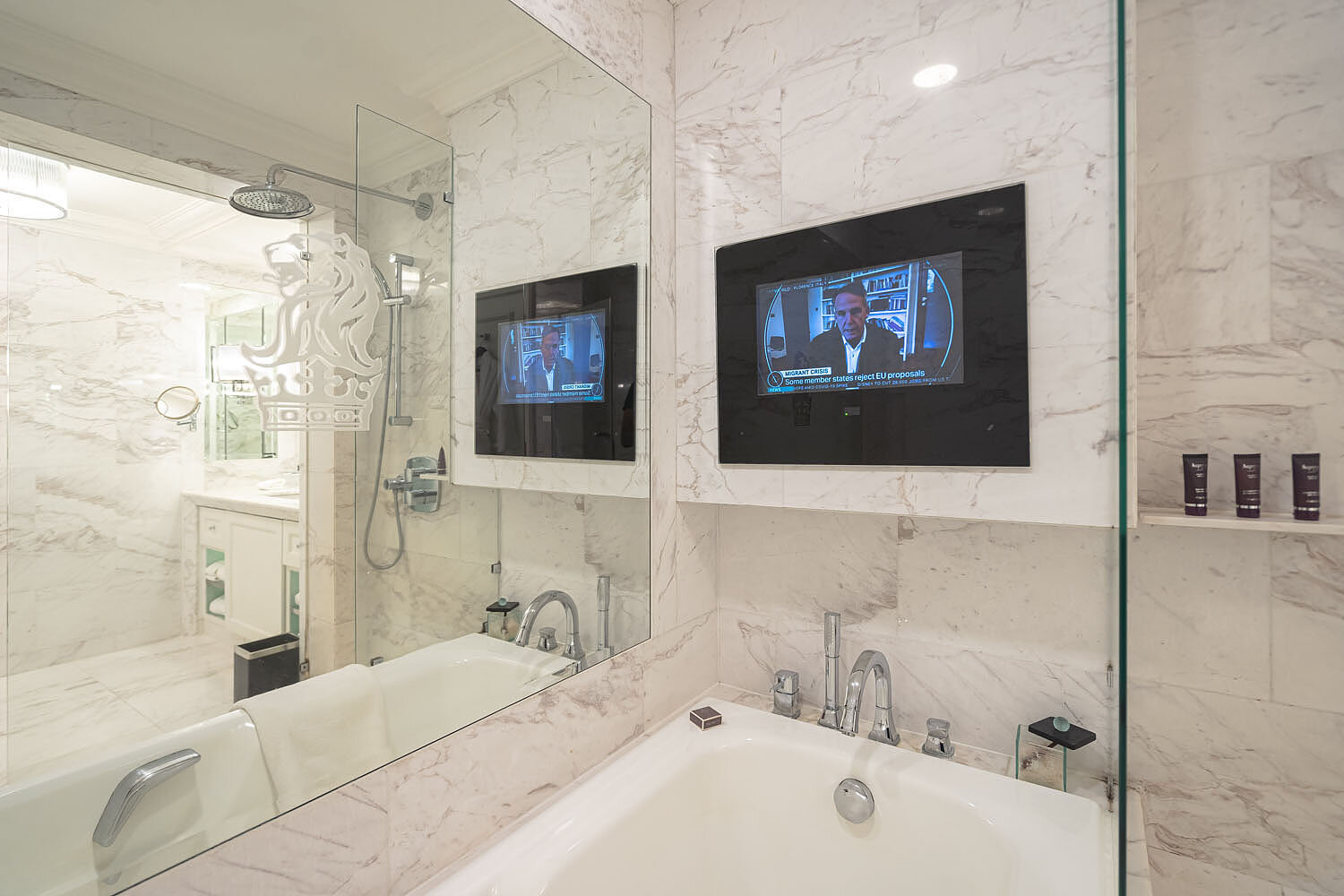 Television at the bathtub