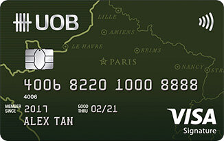 UOB Visa Signature - Earn rate: 4 miles per dollarMin. monthly spend for earn rate: $1,000Max. monthly spend for earn rate: $2,000
