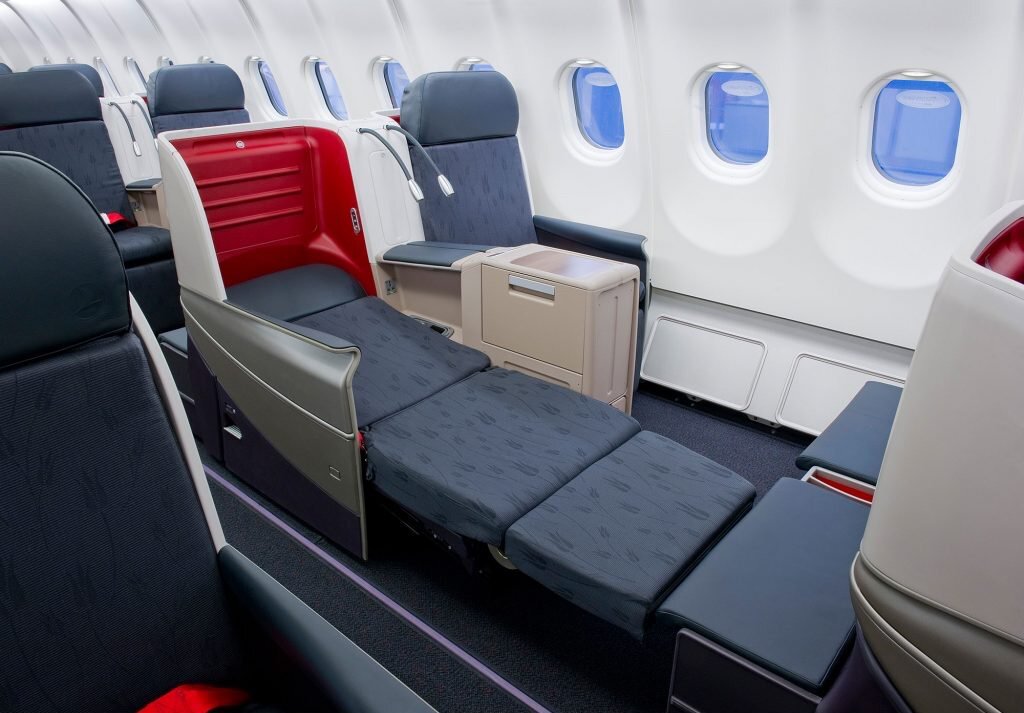 Sleeping configuration of the Business Class seat