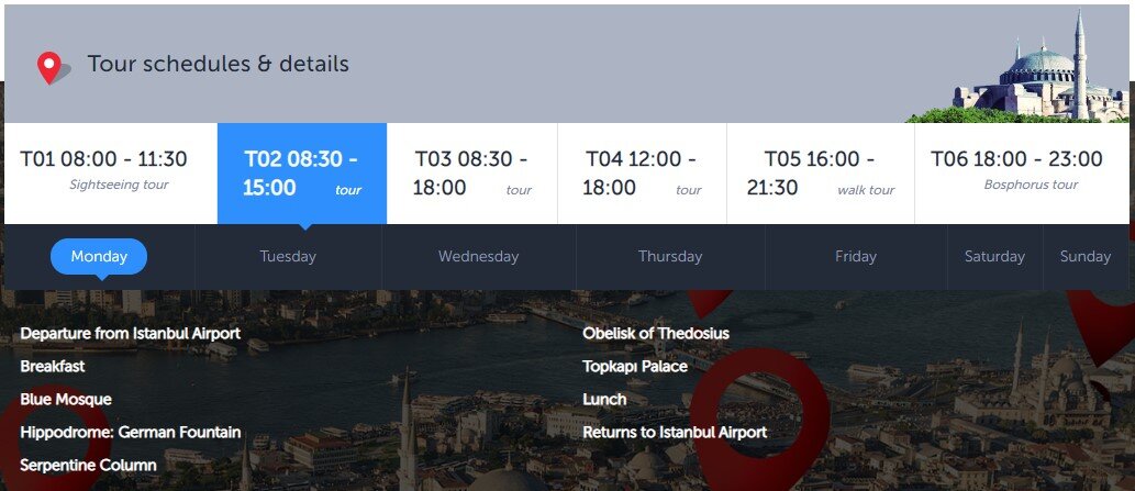 Touristanbul tour timings
