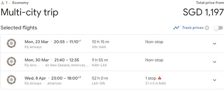 Potential itinerary