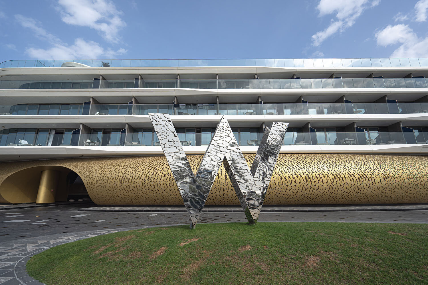  W logo outside the building 