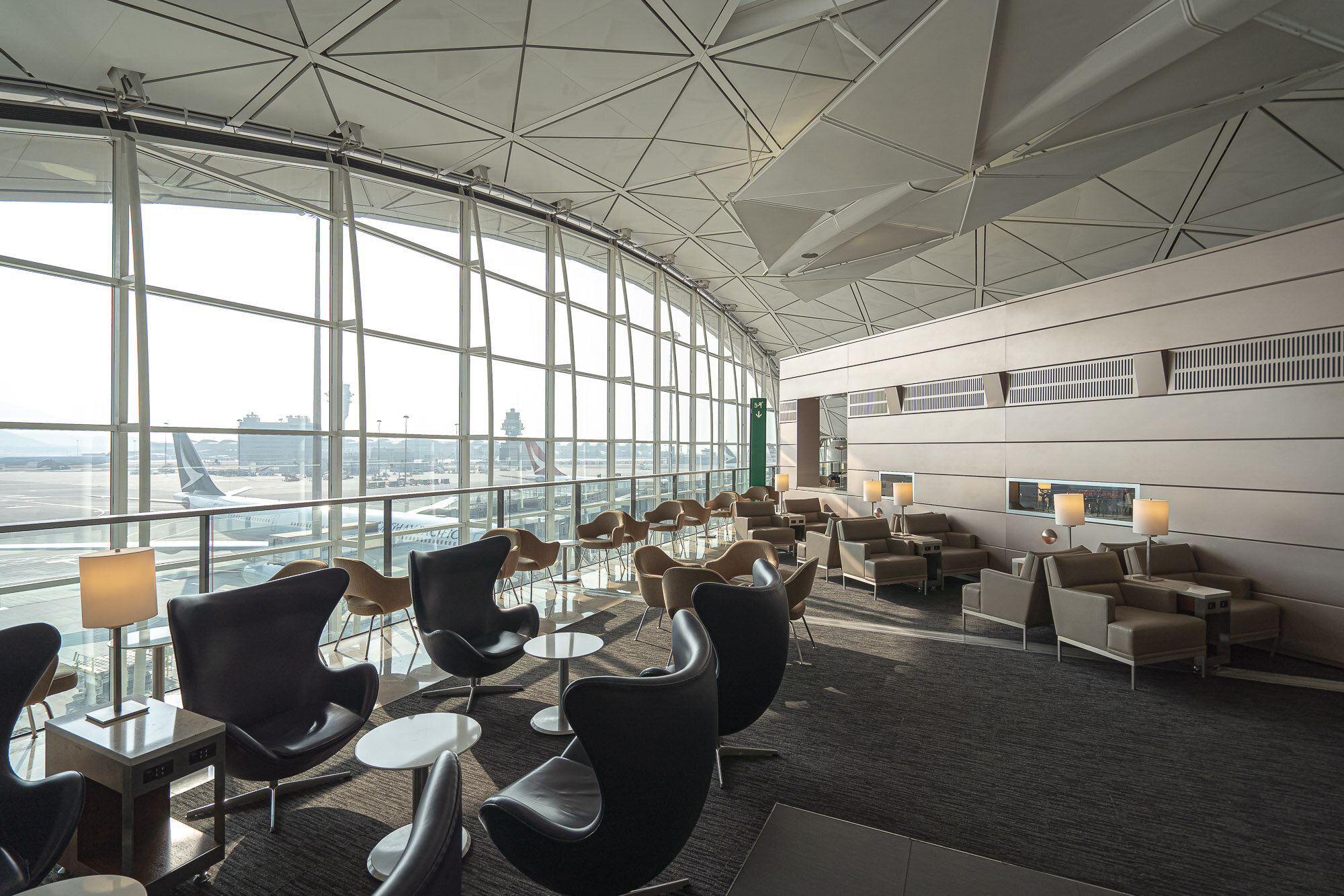 Seating area overlooking the planes