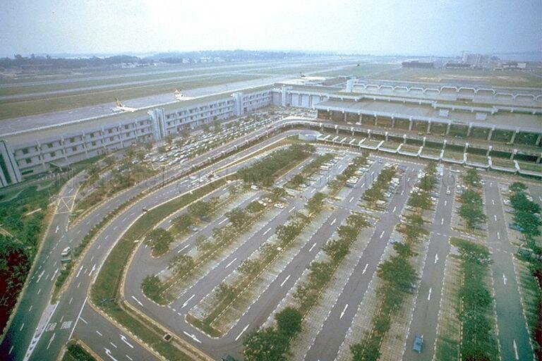 1980s: Open air car park outside Terminal 1