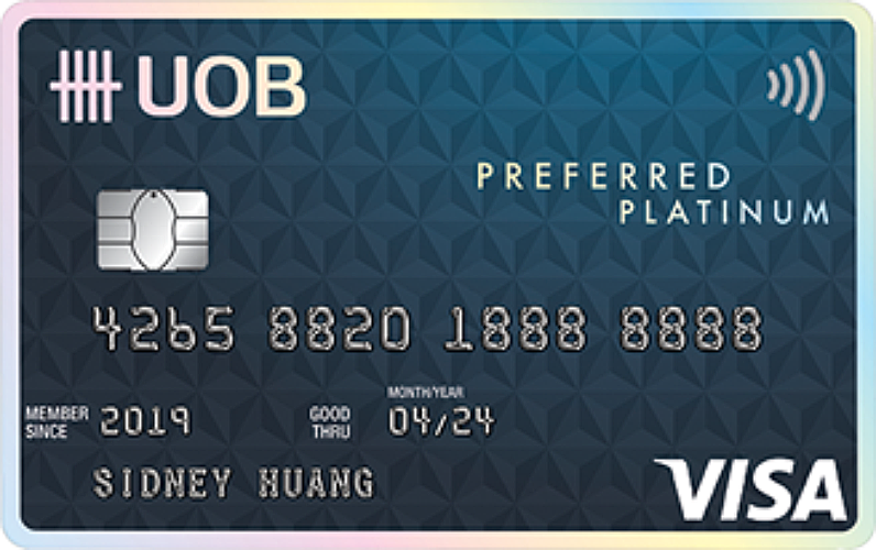UOB Preferred Platinum - Earn rate: 4 miles per dollarMin. monthly spend for earn rate: -Max. monthly spend for earn rate: $1,110